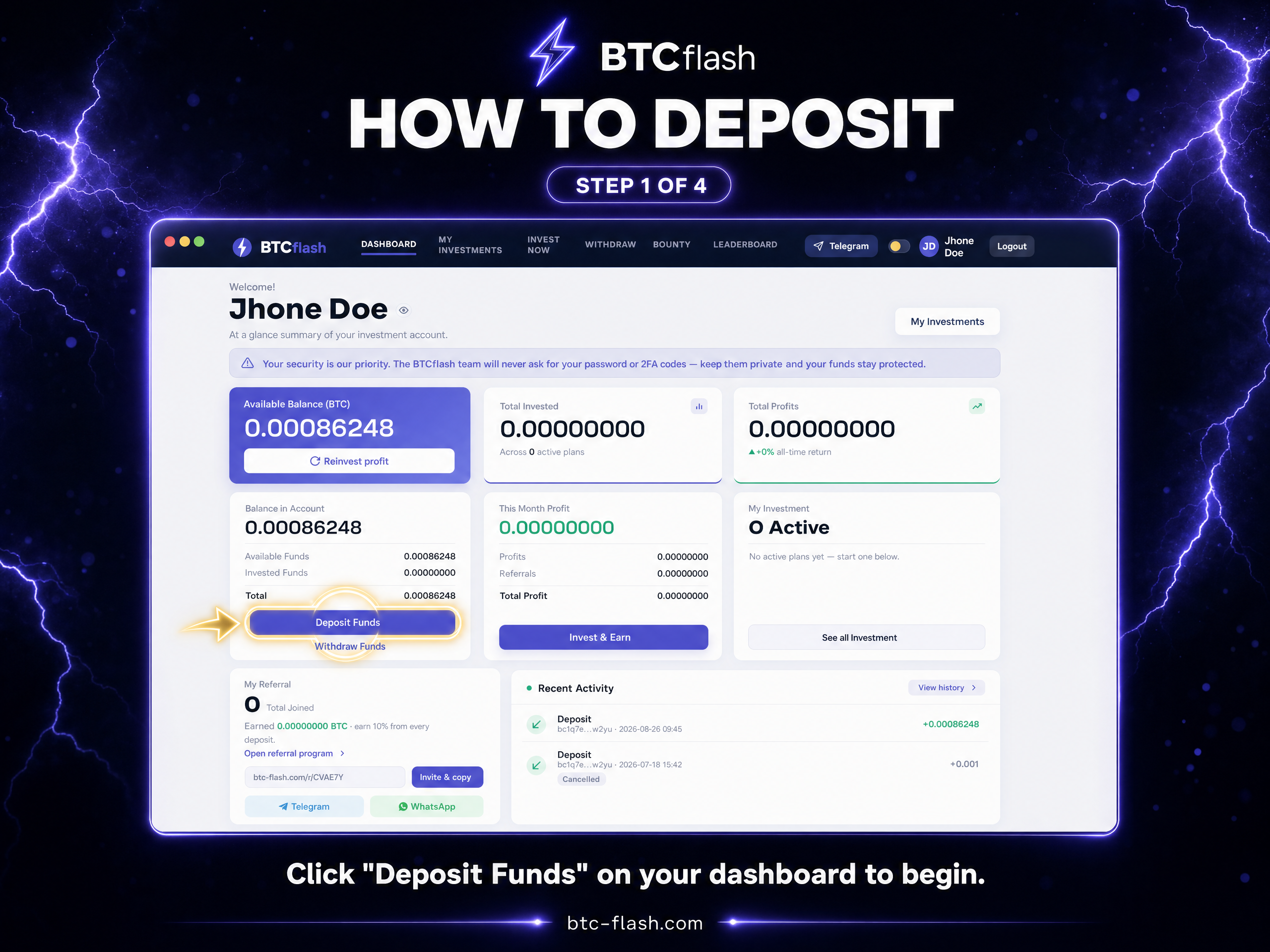 Deposit guide preview